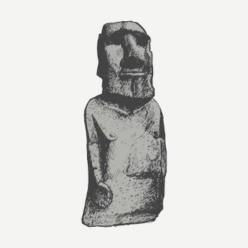 Moai sculpture drawing clipart, stone | Free PSD - rawpixel