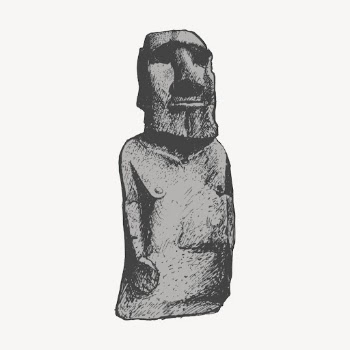 Moai sculpture hand drawn clipart, | Free Vector Illustration - rawpixel