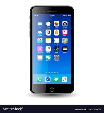 Mobil phone with icons vector image