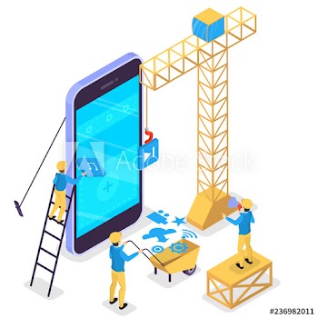 Mobile app development concept