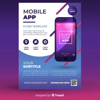 Mobile app flyer template