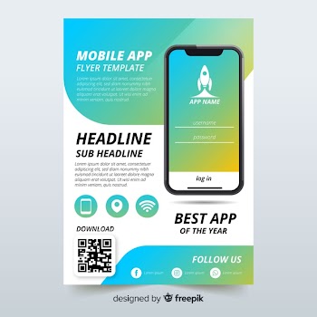 Mobile app flyer template