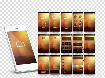 Mobile app User interface design Icon, White smartphone APP introduction layout transparent background PNG clipart