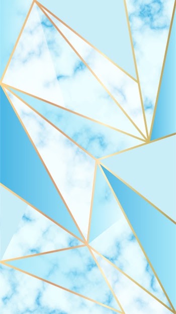 Mobile background with marble effect and blue geometric shapes Free Vector