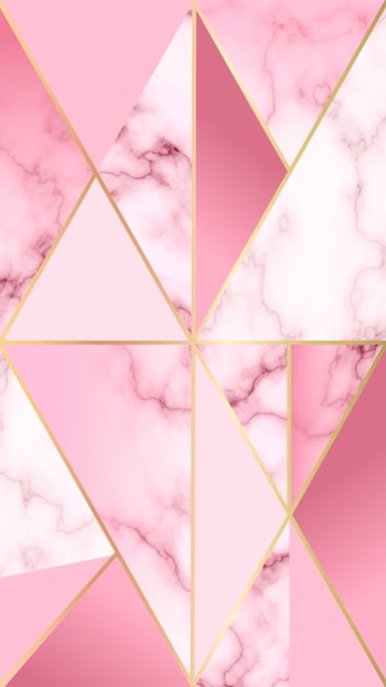 Mobile background with marble effect and pink geometric shapes Free Vector
