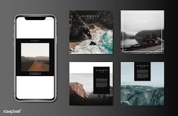 Mobile blog template | Free stock vector - 575212