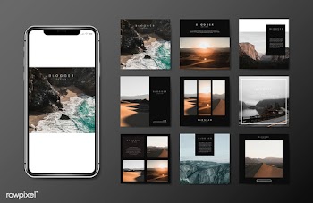 Mobile blog template | Free stock vector - 575213