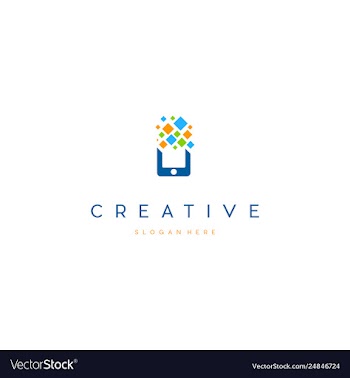 Mobile cell digital creative business logo design vector image