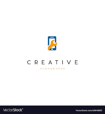 Mobile cell repair creative business logo design vector image
