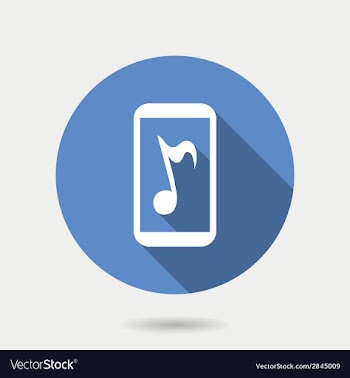 Mobile gadget icon mobile with musical note in vector image