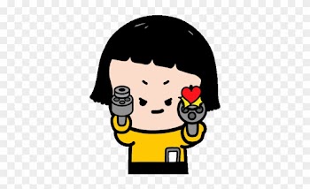 Mobile Girl, Mim Pop-up Stickers - Mobile Girl Mim Stickers Gif