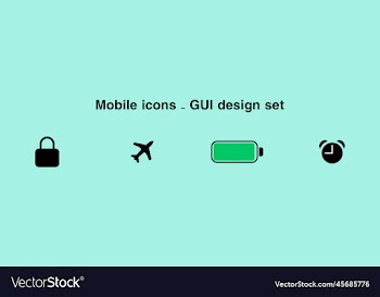 mobile icons - gui design set - status bar icons