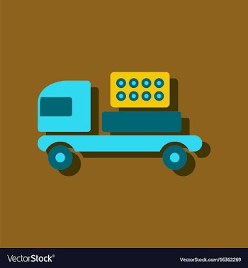 Mobile military rocket launcher icon in sticker vector image
