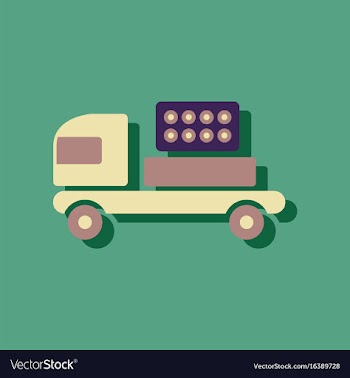 Mobile military rocket launcher icon in sticker vector image