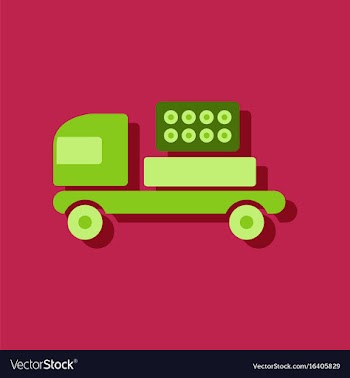 Mobile military rocket launcher icon in sticker vector image