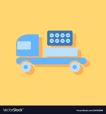 Mobile military rocket launcher icon in sticker vector image