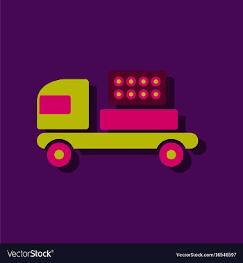 Mobile military rocket launcher icon in sticker vector image