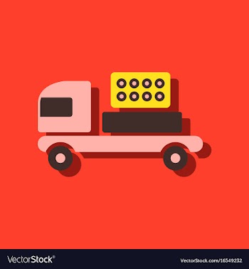 Mobile military rocket launcher icon in sticker vector image
