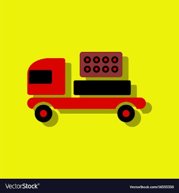 Mobile military rocket launcher icon in sticker vector image