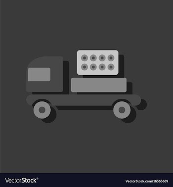 Mobile military rocket launcher icon in sticker vector image