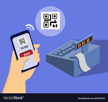 Mobile payment barcode isometric vector image