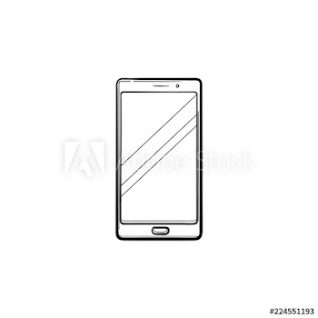 Mobile phone hand drawn outline doodle icon