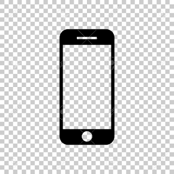 Mobile Phone Icon. Black Icon On Transparent Background. Royalty ...