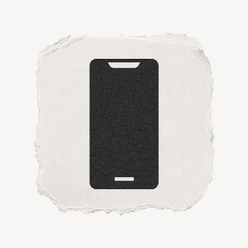 Mobile phone icon, ripped paper | Free PSD - rawpixel