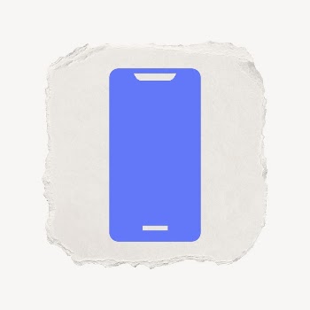 Mobile phone icon, ripped paper | Free PSD - rawpixel