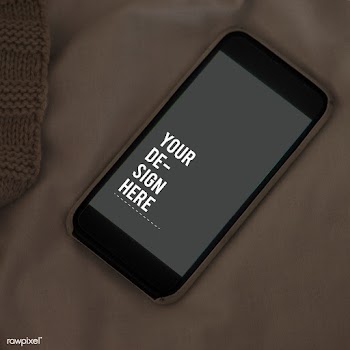 Mobile phone screen mockup on sheet surface | Free stock psd mockup - 527517