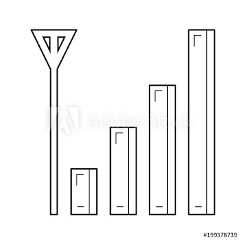 Mobile phone signal vector line icon isolated on white background