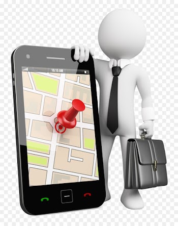Mobile phone Stock photography 3D computer graphics Royalty-free - Standing next to a mobile phone 3D villain 