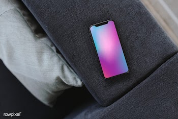 Mobile phone with a colorful background | Free stock psd mockup - 488446