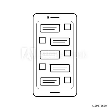 Mobile sms vector line icon isolated on white background