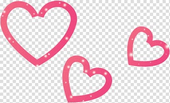 Mochi, three pink hearts illustration transparent background PNG clipart