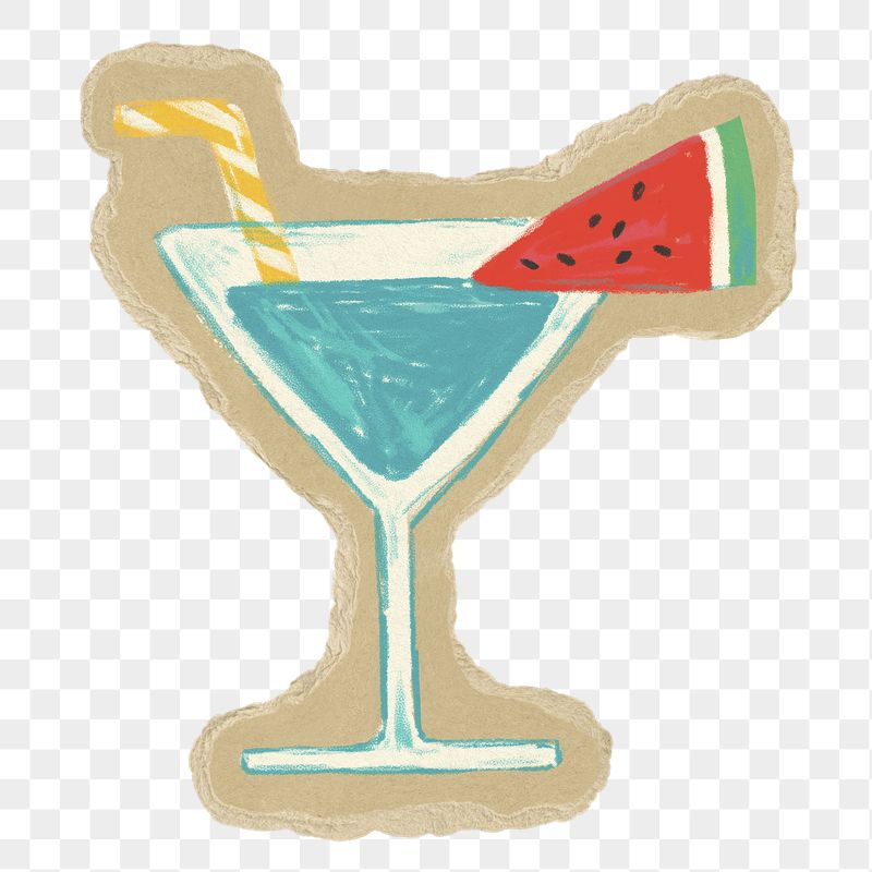 Mocktail png sticker, torn paper | Free PNG - rawpixel