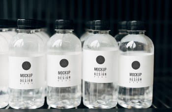 Mockup for mineral water bottles Free Psd