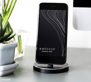 Mockup of a mobile phone on a stand | Free stock psd mockup - 527570
