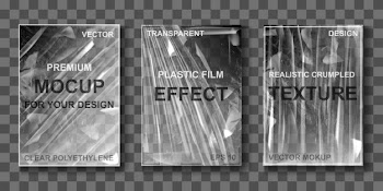 Mockup of transparent cellophane stretch film Free Vector