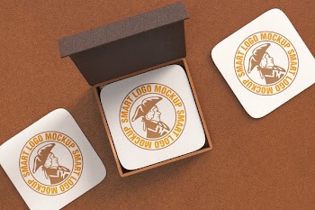 Mockup white coasters