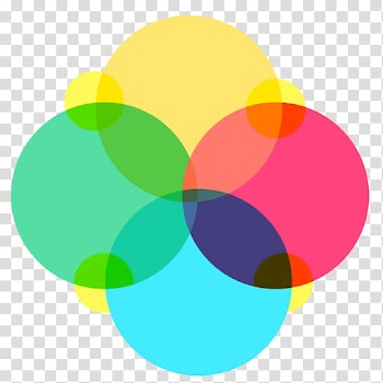 MODEEEERN Icon Set, round yellow, green, pink, and blue abstract illustration transparent background PNG clipart