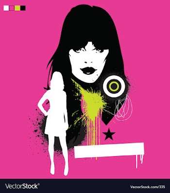 Model pop grunge illustration vector image
