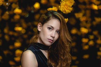 Model Poses In Velvet Fashion