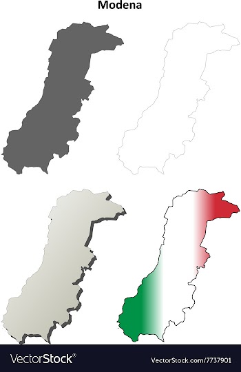 Modena blank detailed outline map set vector image