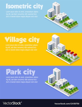  					Modern 3d city isometric vector image														