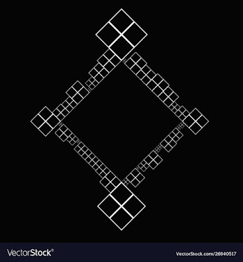 Modern abstract diagonal square badge decoration vector image