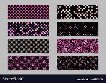 Modern abstract dot pattern banner background set vector image