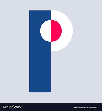 modern abstract geometric p uppercase alphabetical