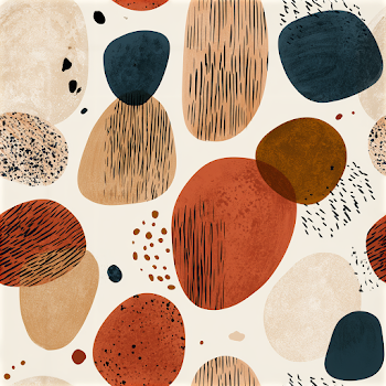 Modern Abstract Geometric Pattern with Organic Shapes