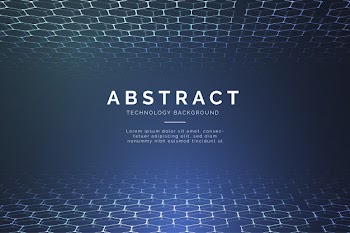 Modern abstract technology background with 3d hexagons Free Vector